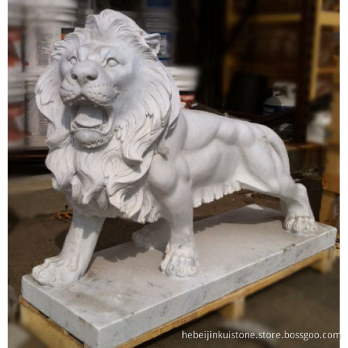 JK Custom Size Carved Marble Lion Head Sculpture